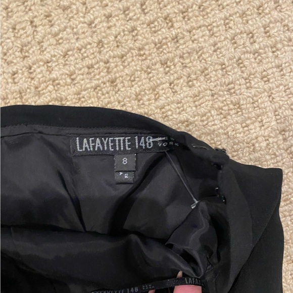 Lafayette 148 NEW YORK Vintage Black Skirt Ruffled hem Size 8 - Picture 4 of 9